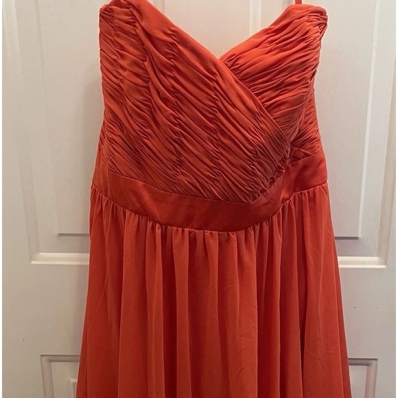 Morilee Madeline Gardner Dresses & Skirts - Morilee Strapless Orange Chiffon Empire Waist Dress Flowy Formal Prom Gown Event